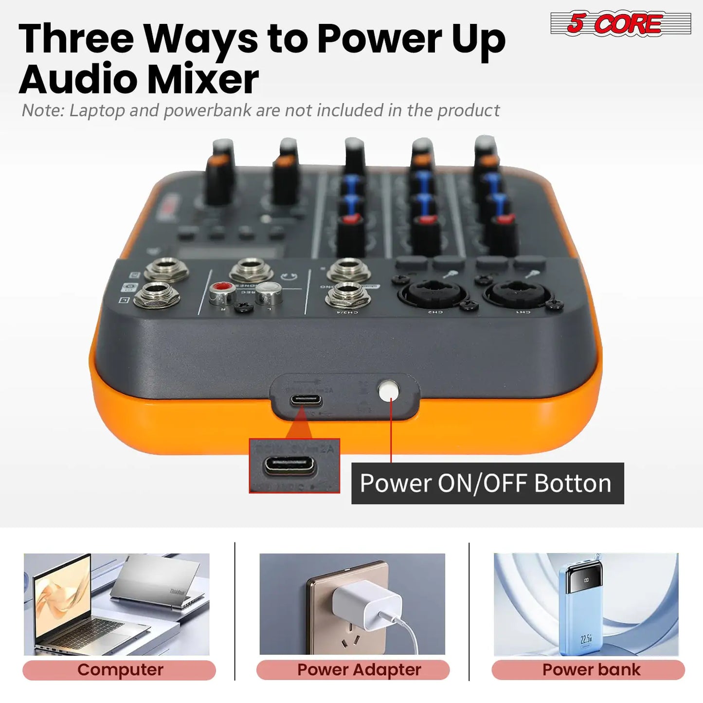 5 Core Audio Interface Mixer 4 Channel