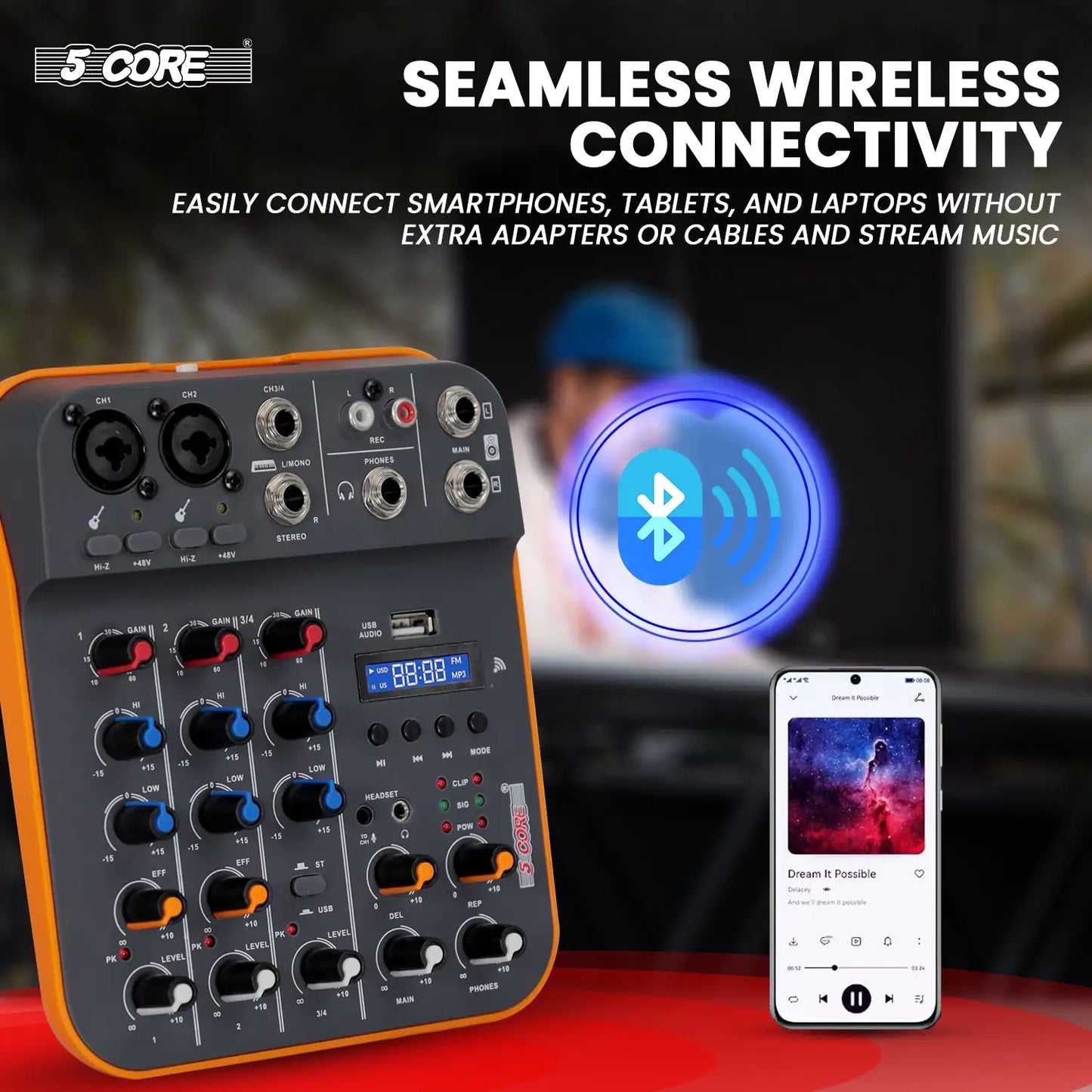 5 Core Audio Interface Mixer 4 Channel
