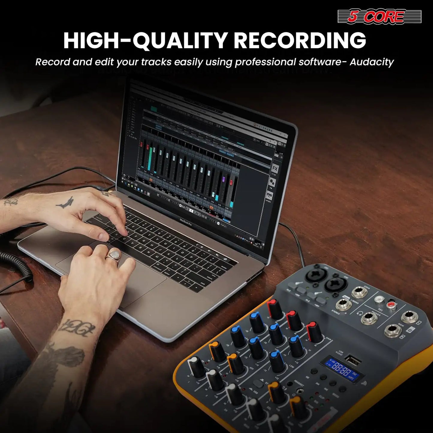 5 Core Audio Interface Mixer 4 Channel