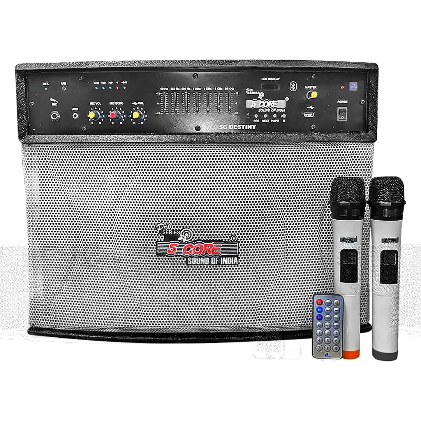 5 Core Wireless Portable PA System 400W PMPO Active Powered Bluetooth Compatible Karaoke Speaker