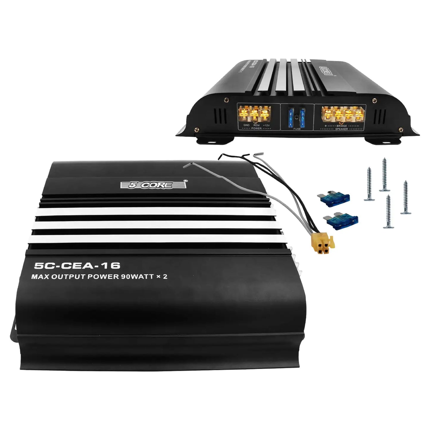 5Core Dual Channel Car Amplifier 1800W Combined Peak Power Sub Woofer Speaker Receiver w RCA Port