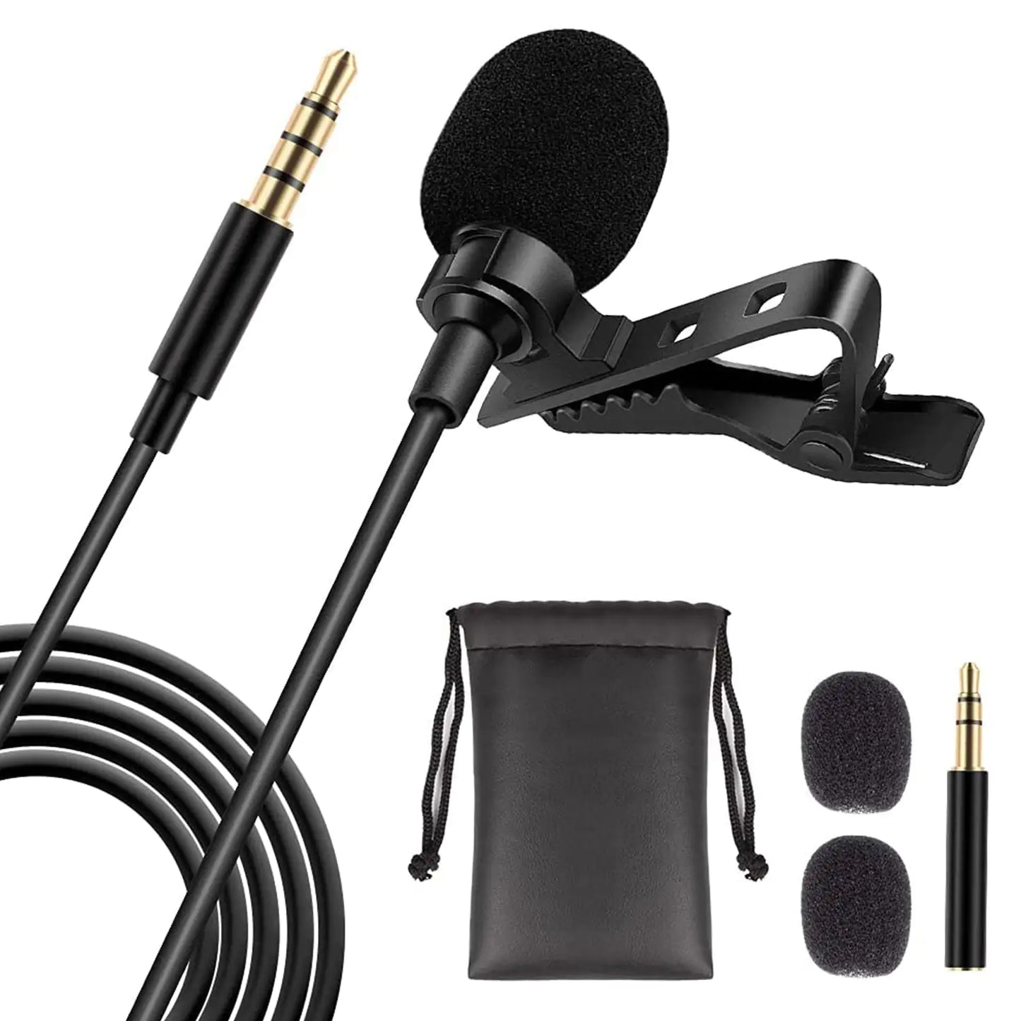 5Core Lavalier Microphone Clip On  Professional Grade 3.5mm Lapel Mic  Omnidirectional Lav Mic