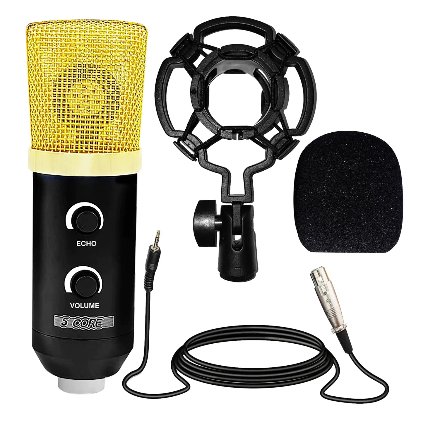 5Core Podcast Equipment Bundle Professional Studio XLR Condenser Recording Microphone Kit for vocals