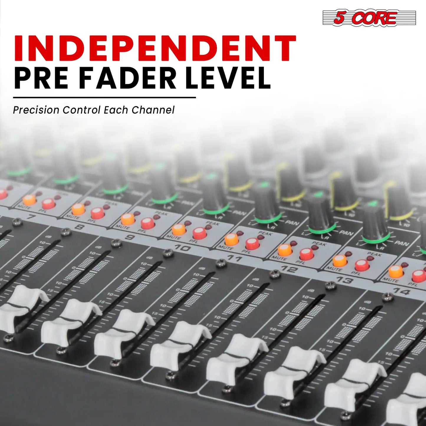 5Core Audio Mixer 16 Channel DJ Mixing Board Bluetooth USB Analog Professional Mezclador De Audio